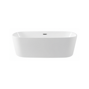 LAVISH 02562 Air Bubble Freestanding Bathtub, 100% Acrylic, FRP Reinforced, With Overflow & Drainer, 8-Jet Air Bubble Function – Modern Soaking Tub