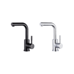 LAVISH K196A Basin Faucet with Pop-up Drain – Stainless Steel Single Handle Mixer Tap with Ceramic Disc Cartridge, Hot & Cold Water