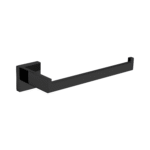 LAVISH A119-02 Matte Black Stainless Steel Bathroom Towel Rack – Wall-Mounted Shelf with Single Rod, Durable Bathroom Accessory