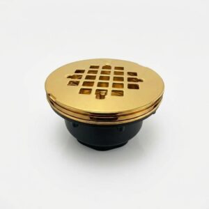 LAVISH SD003 Gold Shower Drain – ABS Bathroom Floor Drain for SMC, Fiberglass & Acrylic Shower Base